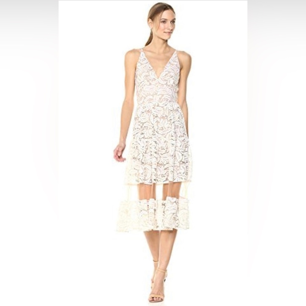 Plunging neckline rehearsal dress